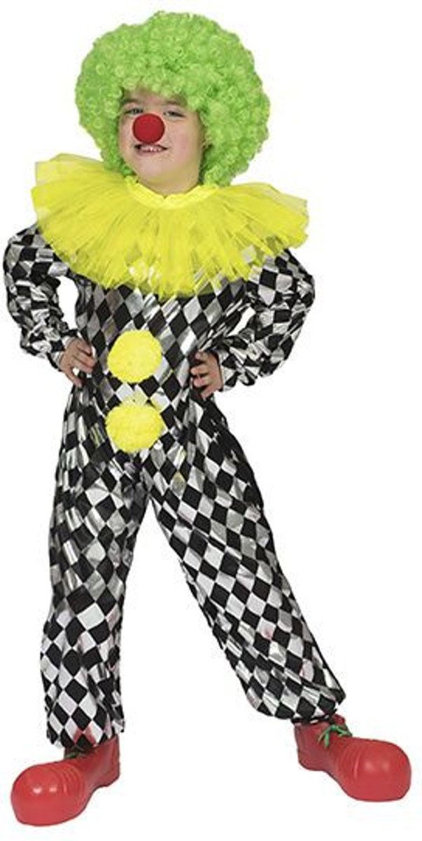 Clown & Nar Kostuum | Pierrot Clown Peppino | Jongen | Maat 140 | Carnaval kostuum | Verkleedkleding